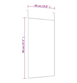 Miroir de porte Noir 40x80 cm Verre et aluminium