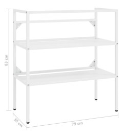 Cadre de lavabo de salle de bain Blanc 79x38x83 cm Fer