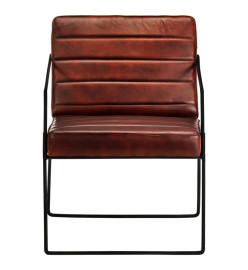 Fauteuil Marron foncé Cuir véritable