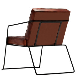 Fauteuil Marron foncé Cuir véritable