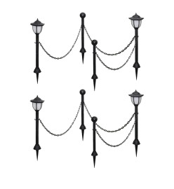 Lampes solaires 4 pcs avec chaîne et piquets