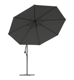 Parasol en porte-à-faux avec poteau Aluminium 350 cm Anthracite