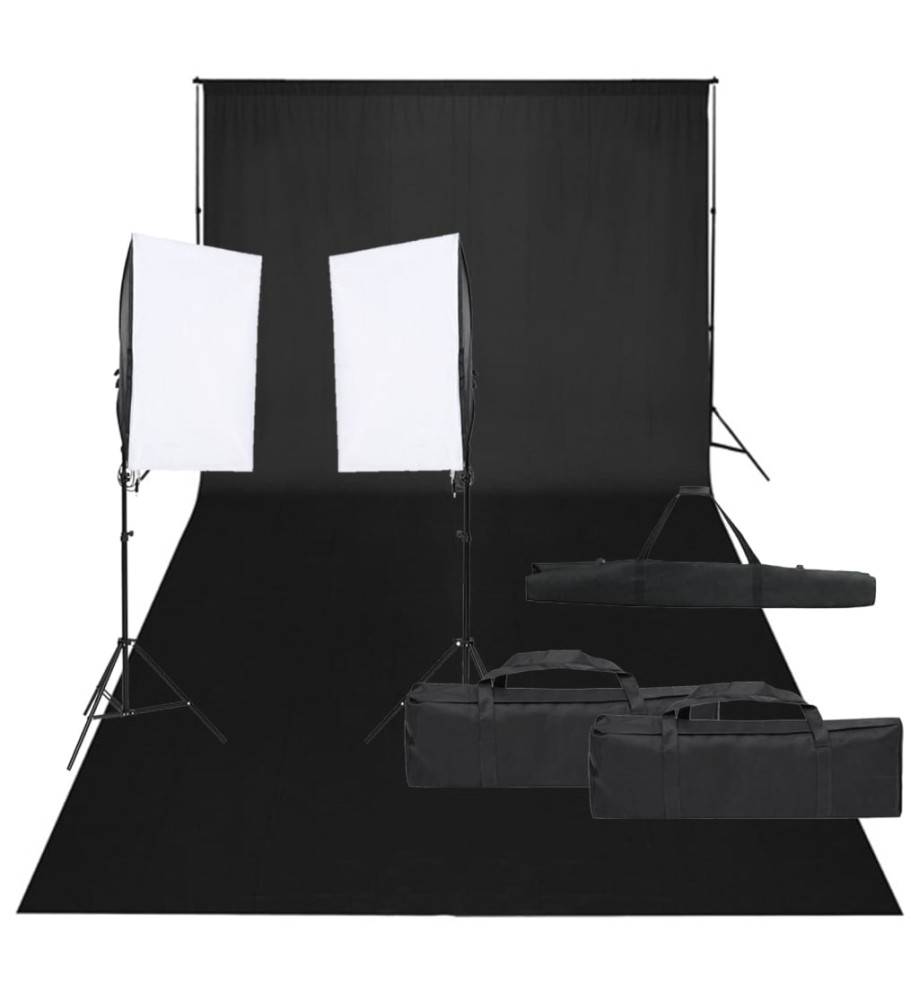 Kit de studio photo avec éclairage et toile de fond