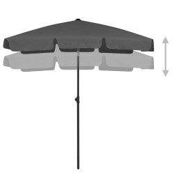 Parasol de plage anthracite 180x120 cm