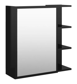 Armoire à miroir de bain Noir brillant 62,5x20,5x64cm Aggloméré