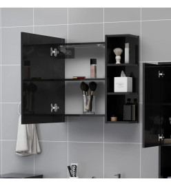 Armoire à miroir de bain Noir brillant 62,5x20,5x64cm Aggloméré