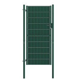 Portail de clôture PVC et acier 100x204 cm Vert