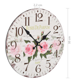 Horloge murale vintage Fleur 30 cm