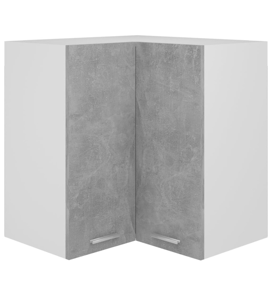 Armoire d'angle suspendue Gris béton 57x57x60 cm Aggloméré