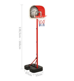 Ensemble de jeu de basket-ball portable réglable 138,5-166 cm