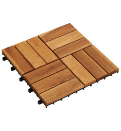 Kit tuiles de plancher en acacia 30 x 30 cm 30 pcs