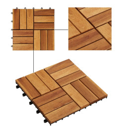 Kit tuiles de plancher en acacia 30 x 30 cm 30 pcs