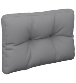 Coussin de palette gris 60x40x12 cm tissu