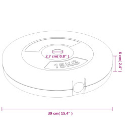 Plaques de poids 2 pcs 30 kg Béton