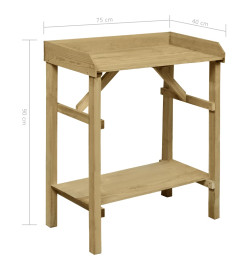 Table de jardinière Bois de pin imprégné 75x40x90 cm