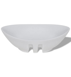 Lavabo ovale en céramique avec trop plein 59 x 38,5 cm