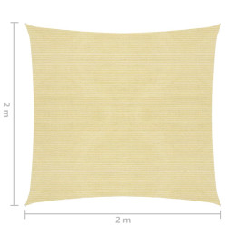 Voile de parasol PEHD Carré 2 x 2 m Beige