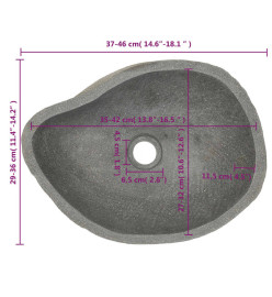 Lavabo en pierre de rivière Ovale 37-46 cm