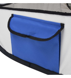 Parc pliable pour chien avec sac de transport Bleu 145x145x61cm