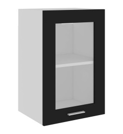 Armoire en verre suspendue Noir 40x31x60 cm Aggloméré