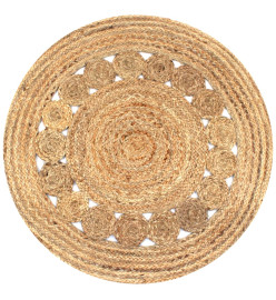 Tapis Jute design tressé 90 cm rond