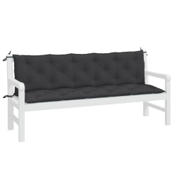 Coussins de banc de jardin 2 pcs noir 180x50x7 cm tissu Oxford