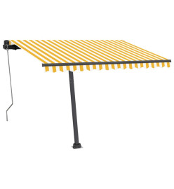 Auvent automatique capteur de vent/LED 350x250cm Jaune et blanc