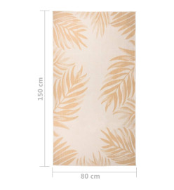 Tapis à tissage plat d'extérieur 80x150 cm Motif de feuille