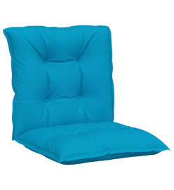 Coussins de chaise de jardin à dossier bas lot de 4 bleu