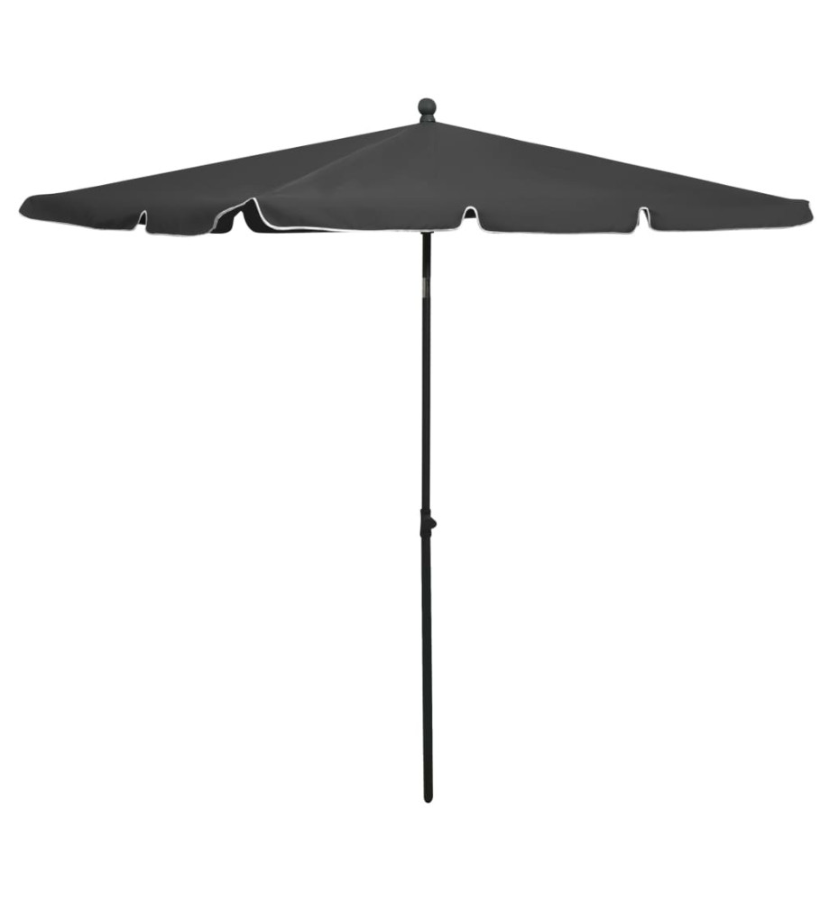 Parasol de jardin avec mât 210x140 cm Anthracite