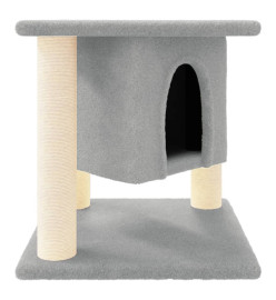 Arbre à chat avec griffoirs en sisal Gris clair 37 cm