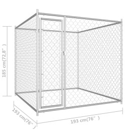 Chenil d'extérieur pour chiens 193x193x185 cm