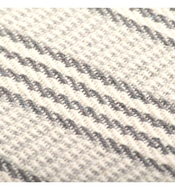 Couverture coton à rayures 160x210 cm Gris et Blanc