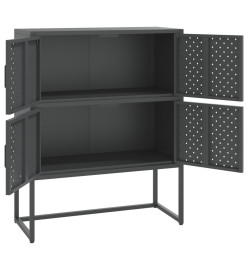 Buffet haut Anthracite 80x35x100 cm Acier