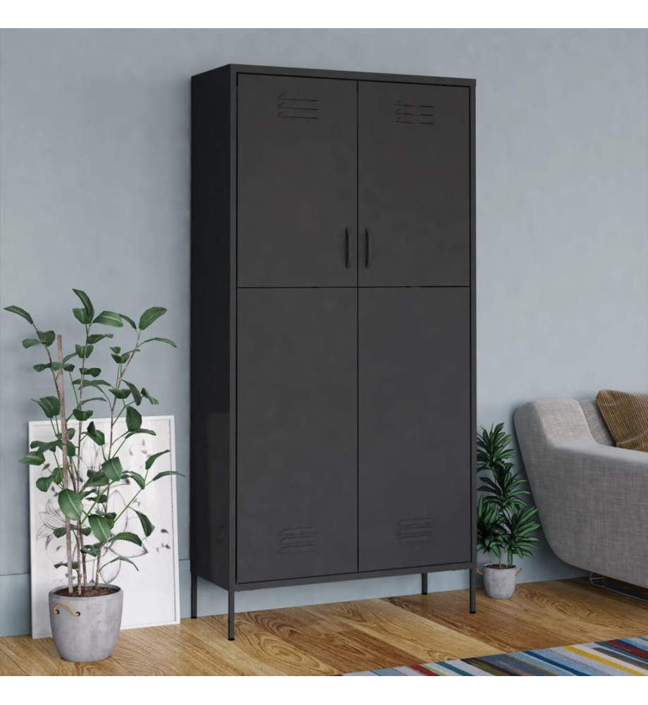 Garde-robe Anthracite 90x50x180 cm Acier