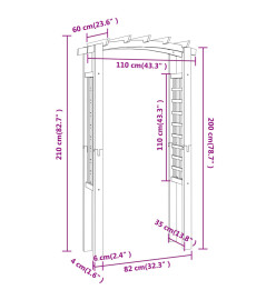 Arche en treillis 110x60x210 cm Bois de pin massif imprégné