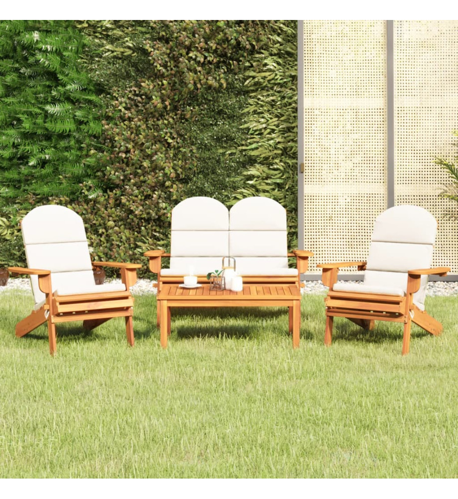 Ensemble de salon de jardin Adirondack 4 pcs bois acacia solide Ensemble de salon de jardin Adirondack 4 pcs bois acacia solide