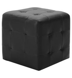 Poufs 2 pcs Noir 30 x 30 x 30 cm Similicuir