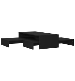 Set tables basses gigognes Noir 100x100x26,5 cm Aggloméré