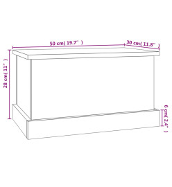 Boîte de rangement chêne fumé 50x30x28 cm bois d'ingénierie