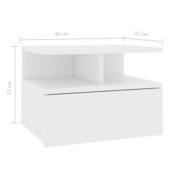 Tables de chevet flottantes 2 pcs Blanc 40x31x27 cm Aggloméré