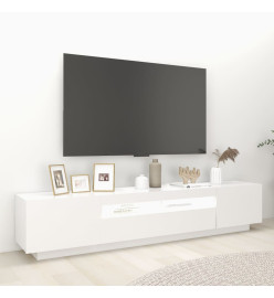 Meuble TV avec lumières LED Blanc 200x35x40 cm