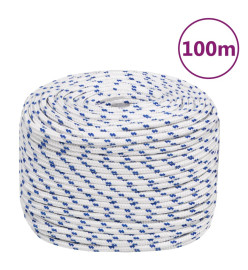 Corde de bateau Blanc 10 mm 100 m Polypropylène