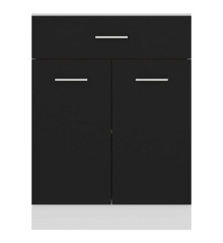 Armoire de plancher à tiroir Noir 60x46x81,5 cm Aggloméré