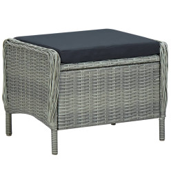 Salon de jardin 2 pcs avec coussins Résine tressée Gris clair