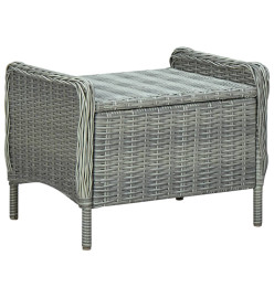 Salon de jardin 2 pcs avec coussins Résine tressée Gris clair