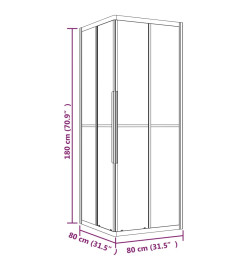 Cabine de douche à rayures ESG 80x80x180 cm Noir