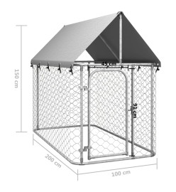 Chenil extérieur avec toit 200x100x150 cm