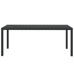 Table de jardin Noir 185 x 90 x 74 cm Aluminium et WPC