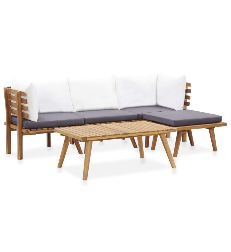 Salon de jardin 5 pcs Bois d'acacia massif Salon de jardin 5 pcs Bois d'acacia massif